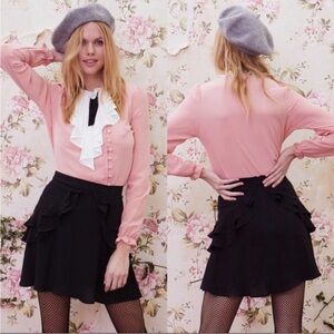 For Love and Lemons Mockingbird Pink Button Front Top Small NWT